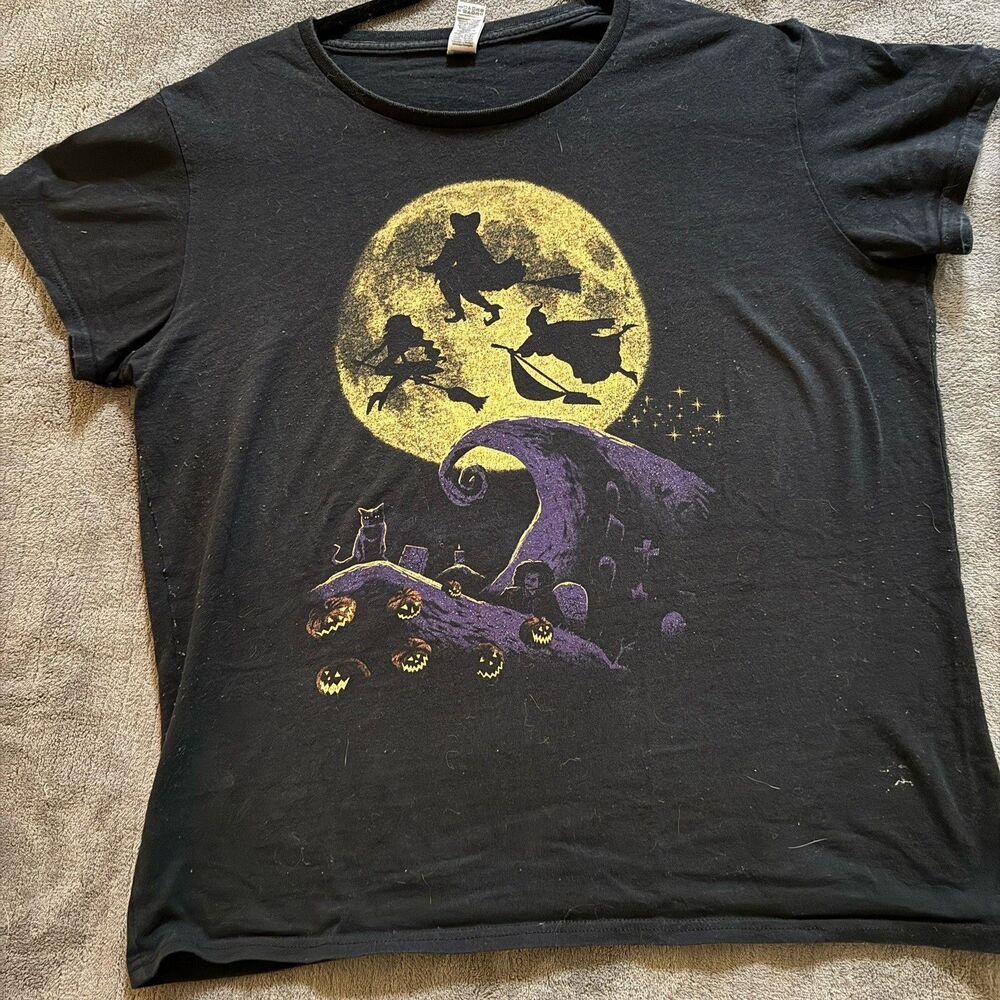 Hocus Pocus Nightmare Before Christmas t-shirt Black Medium Tim Burton Halloween